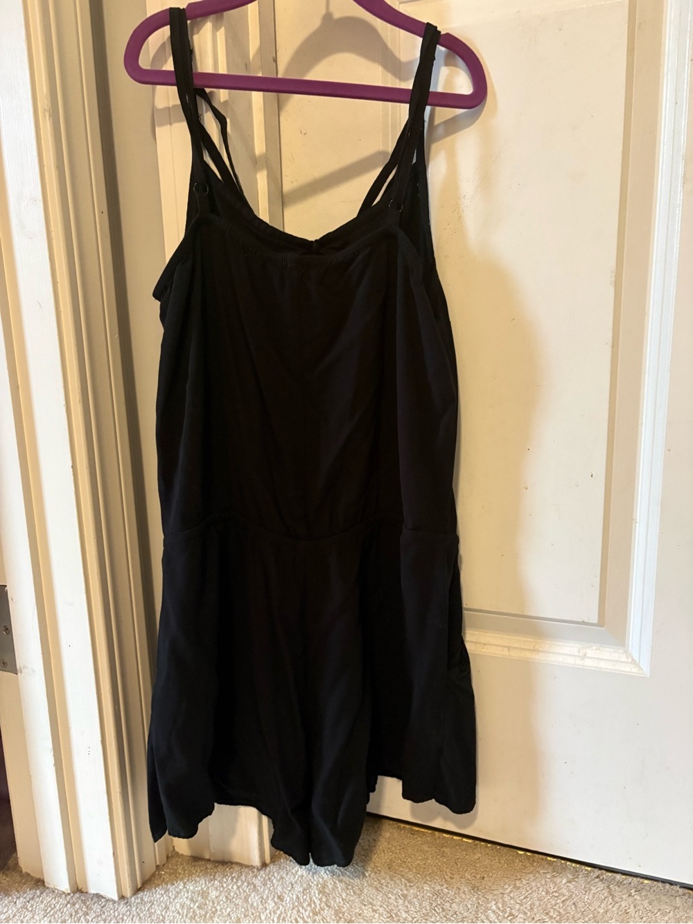 Express Black Women's Romper with Spaghetti Straps